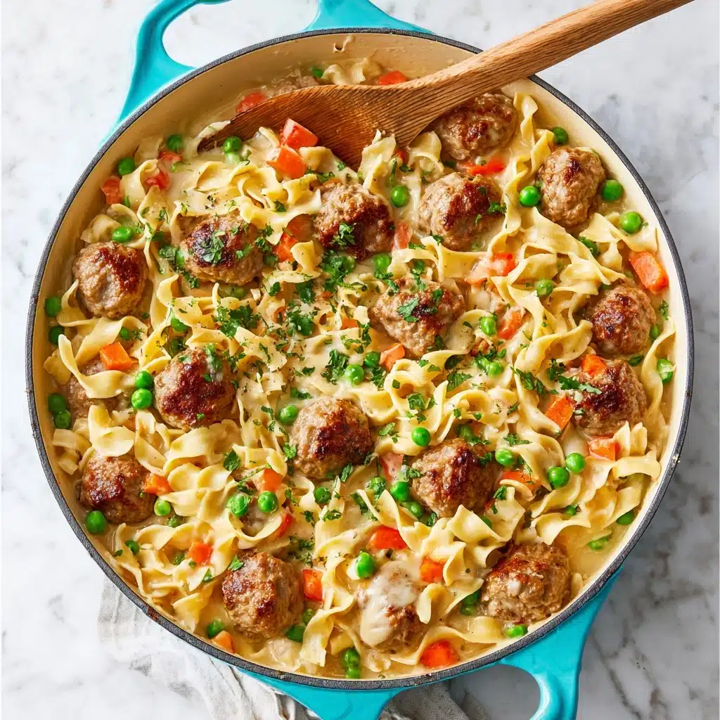 One Pot Swedish Meatball Pasta Recipe - Recipe Image