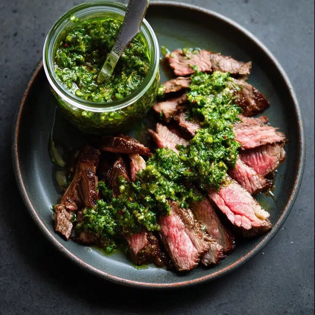 Garlic Brown Sugar Flank Steak with Chimichurri Recipe - Recipe Image