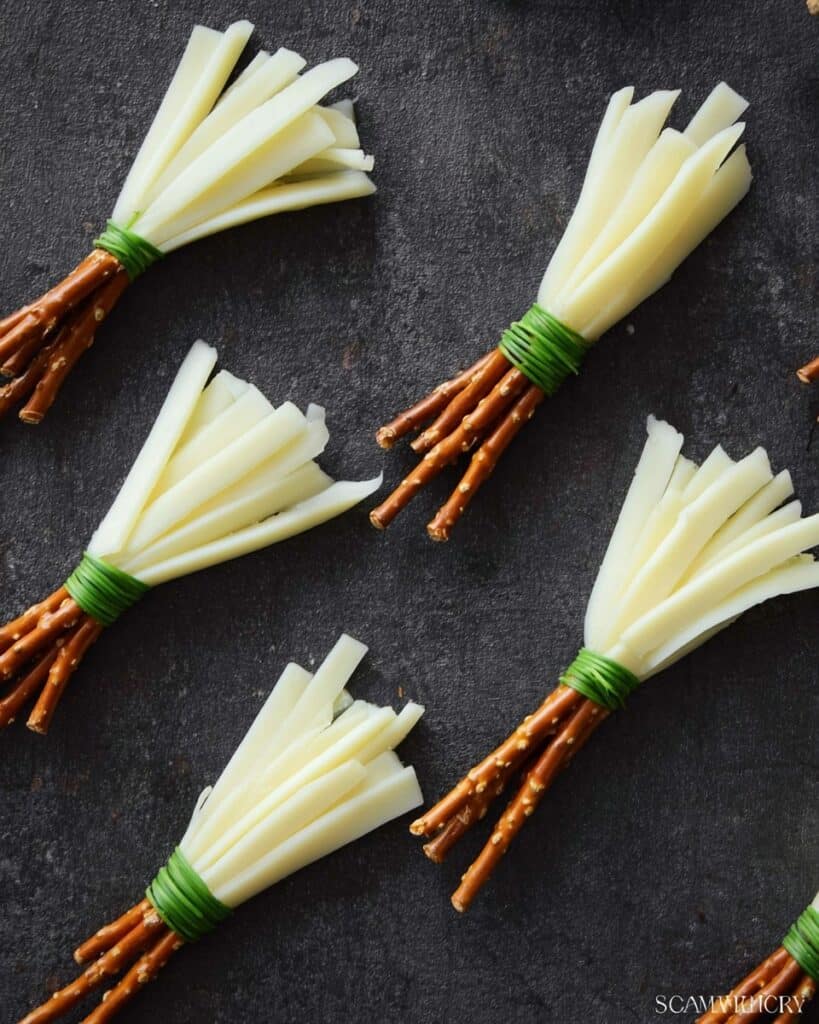 Cheesy Witches Pretzel Broomsticks Recipe