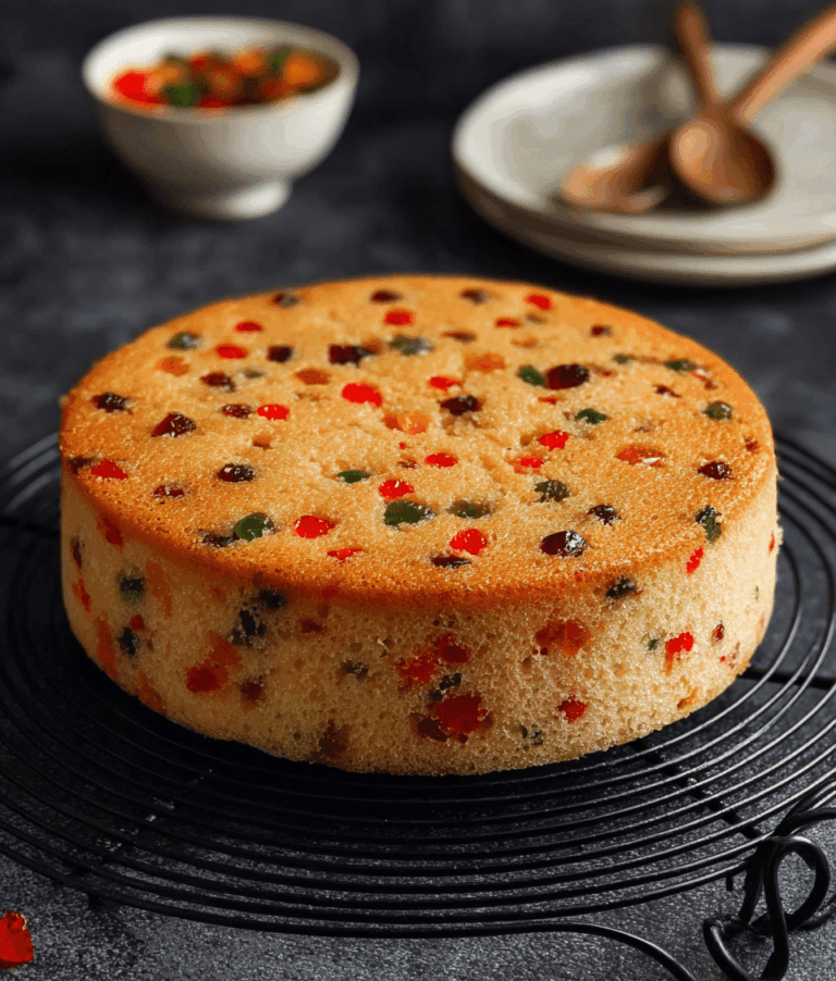 Rava Cake | Eggless Semolina Cake with Tutti Frutti Recipe