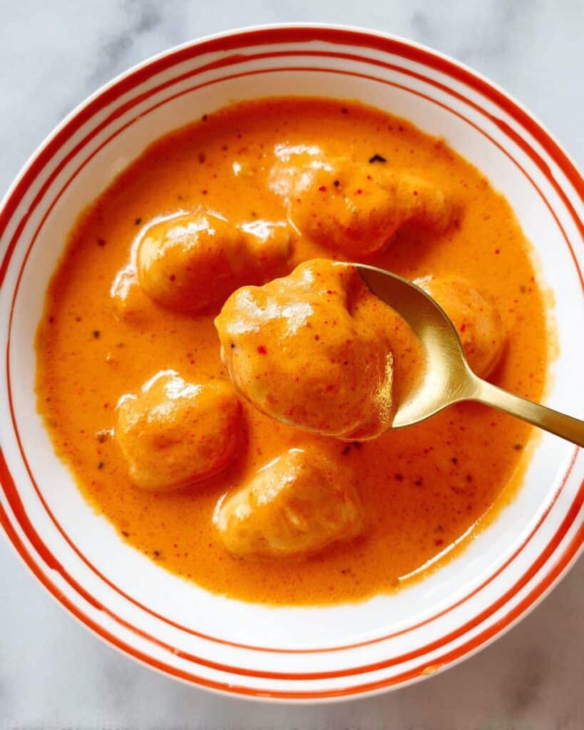 Cheese Dumpling Tomato Soup Recipe