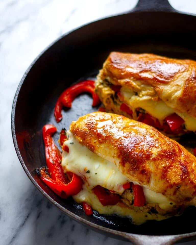 Roasted Red Pepper Spinach Mozzarella Stuffed Chicken Recipe