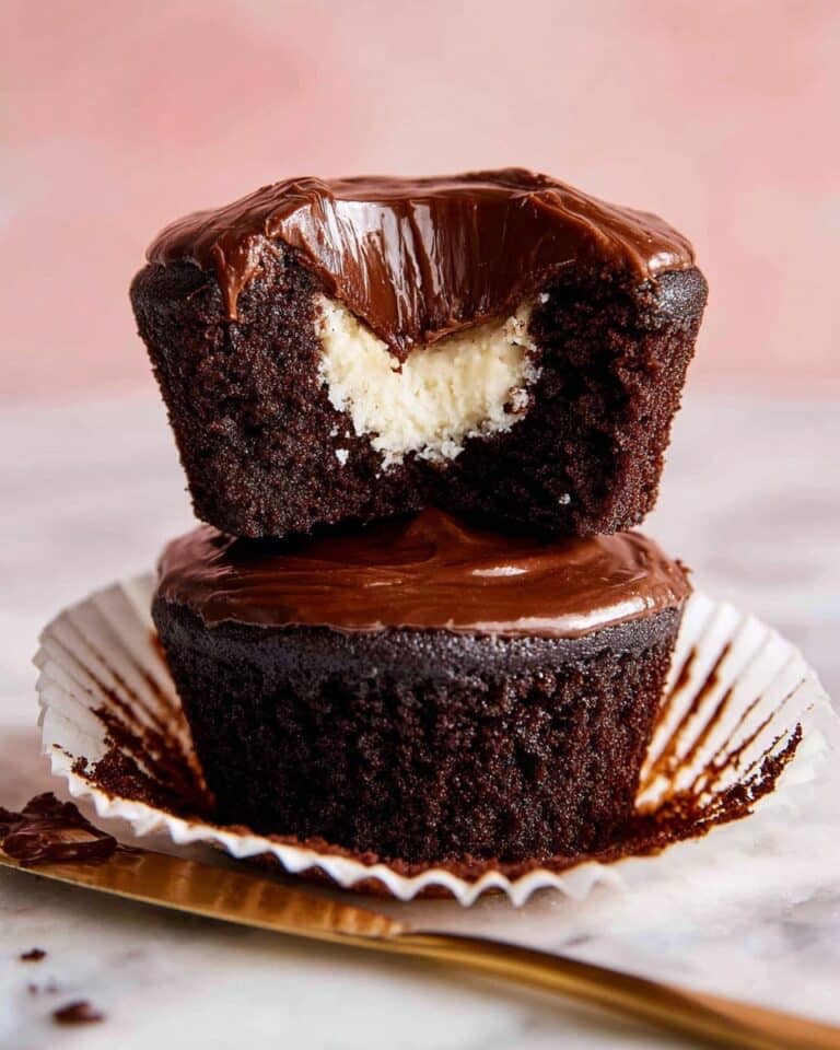 Vanilla Cream Filled Chocolate Ganache Cupcakes Recipe