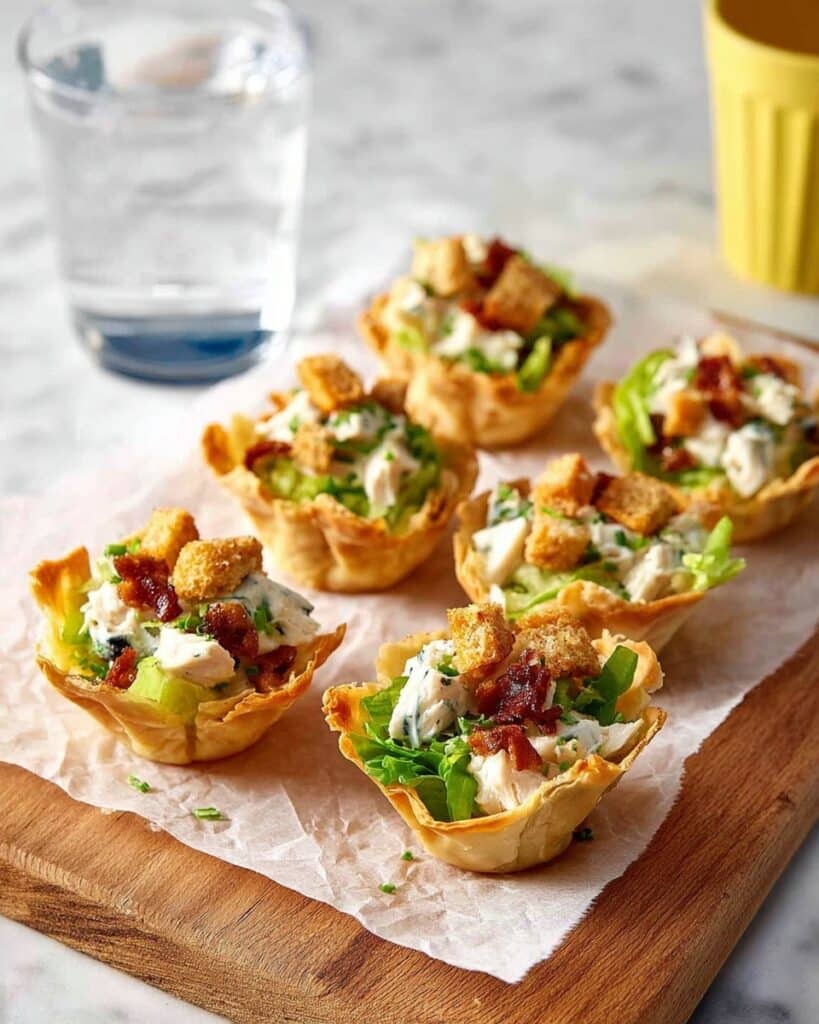 Caesar Salad Wonton Cups Recipe
