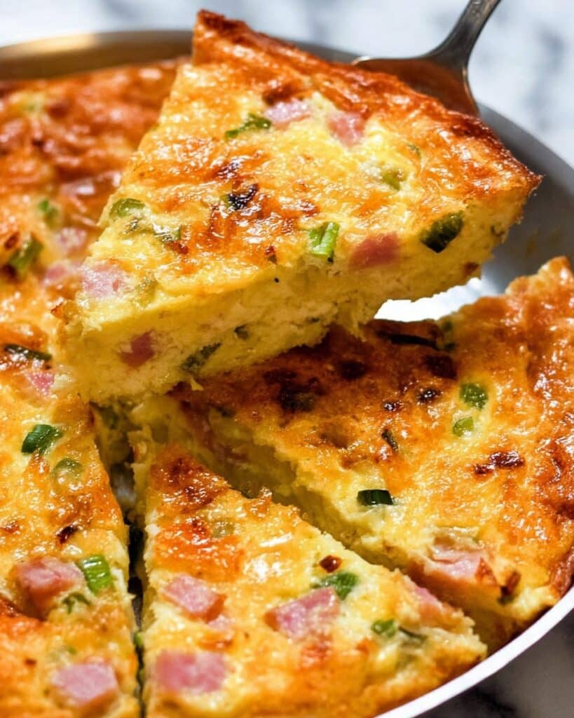 Crustless Ham and Cheese Quiche Recipe
