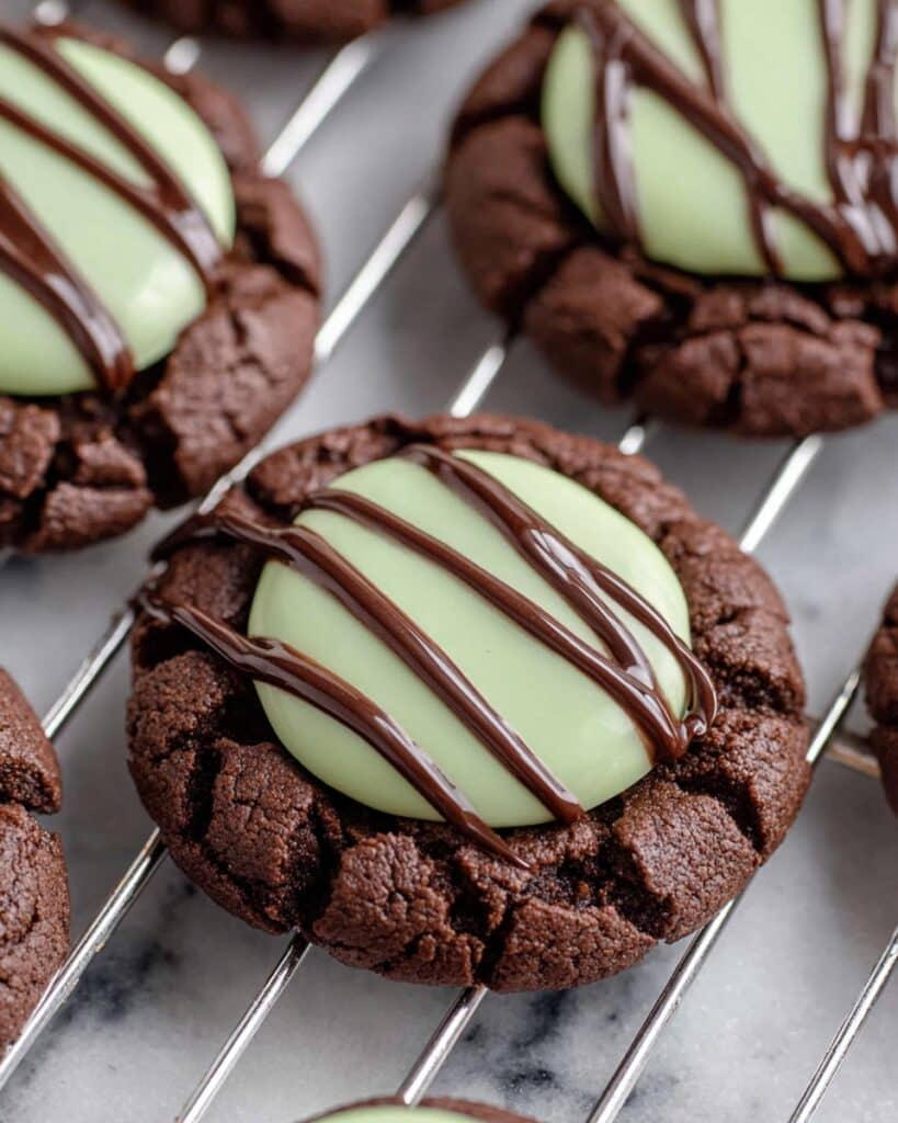 Chocolate Mint Thumbprint Cookies Recipe