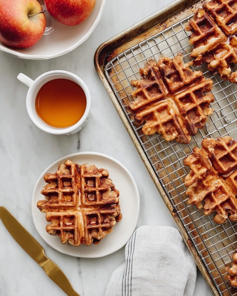 Glazed Apple Fritter Waffles Recipe
