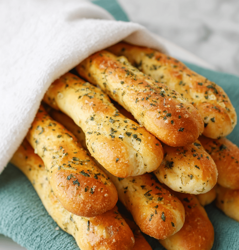 Fluffy Garlic Butter Breadsticks Recipe