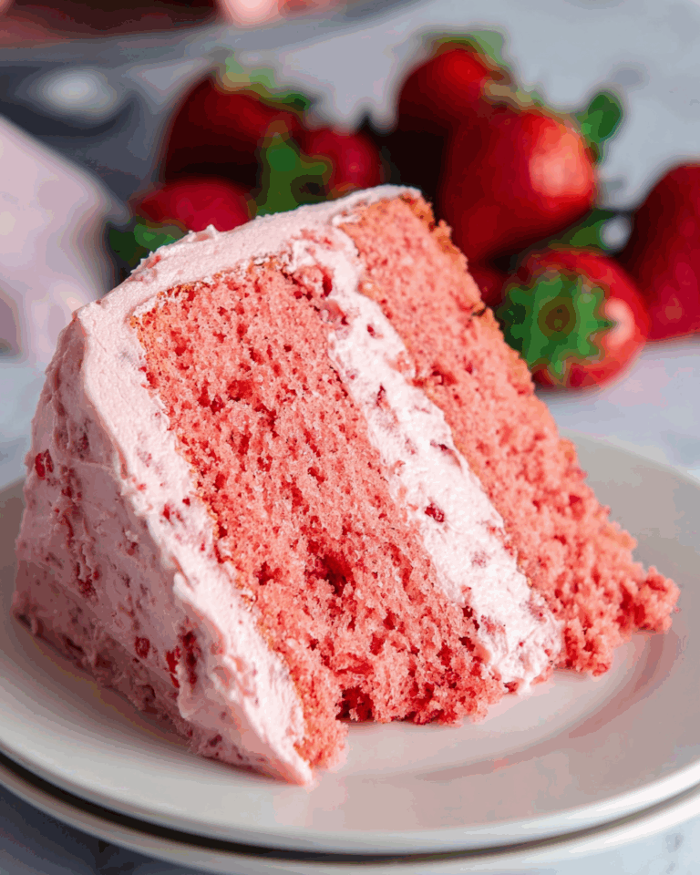 Fresh Strawberry Cake with Strawberry Buttercream Recipe
