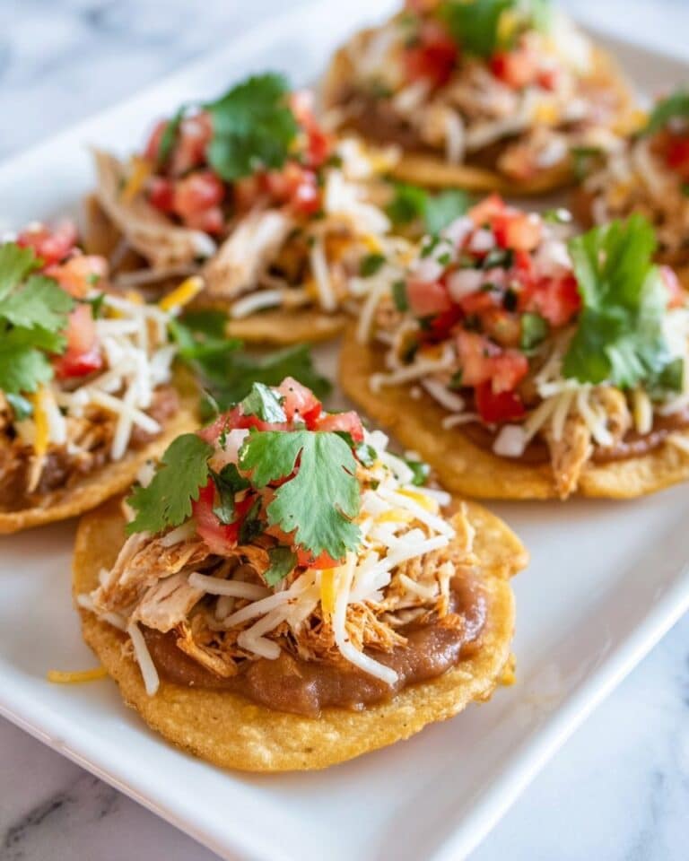 Mini Tostadas with Shredded Chicken and Pico de Gallo Recipe