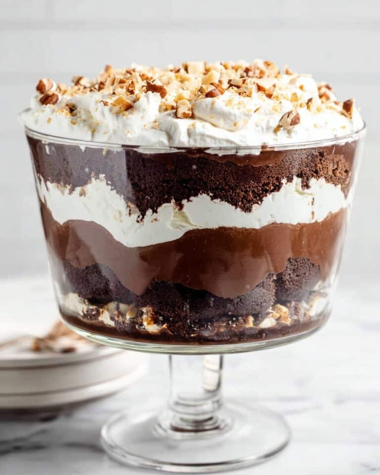 Chocolate Trifle with Cake, Pudding, Whipped Topping, and Heath Candy Bars Recipe