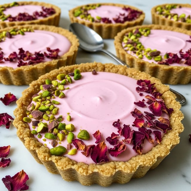 Pistachio Rose Panna Cotta Tart Recipe