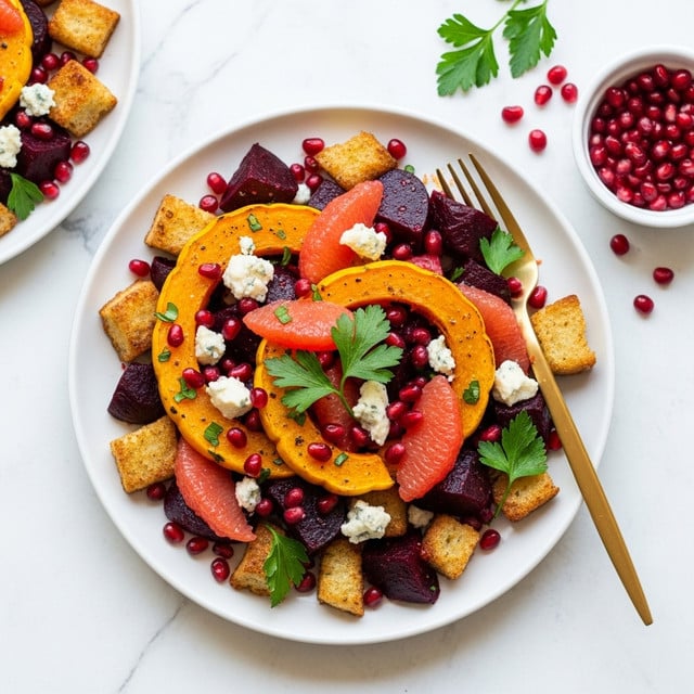 Winter Rainbow Panzanella Salad Recipe