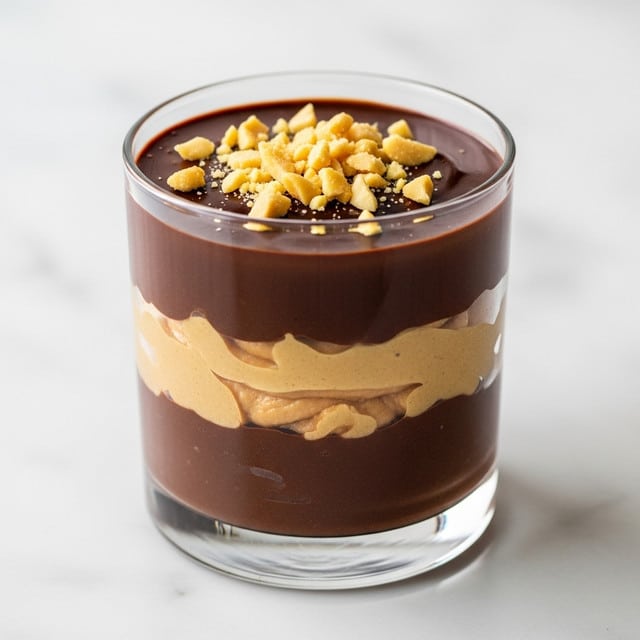 Peanut Butter Chocolate Mousse with Ganache and Chopped Peanuts Recipe