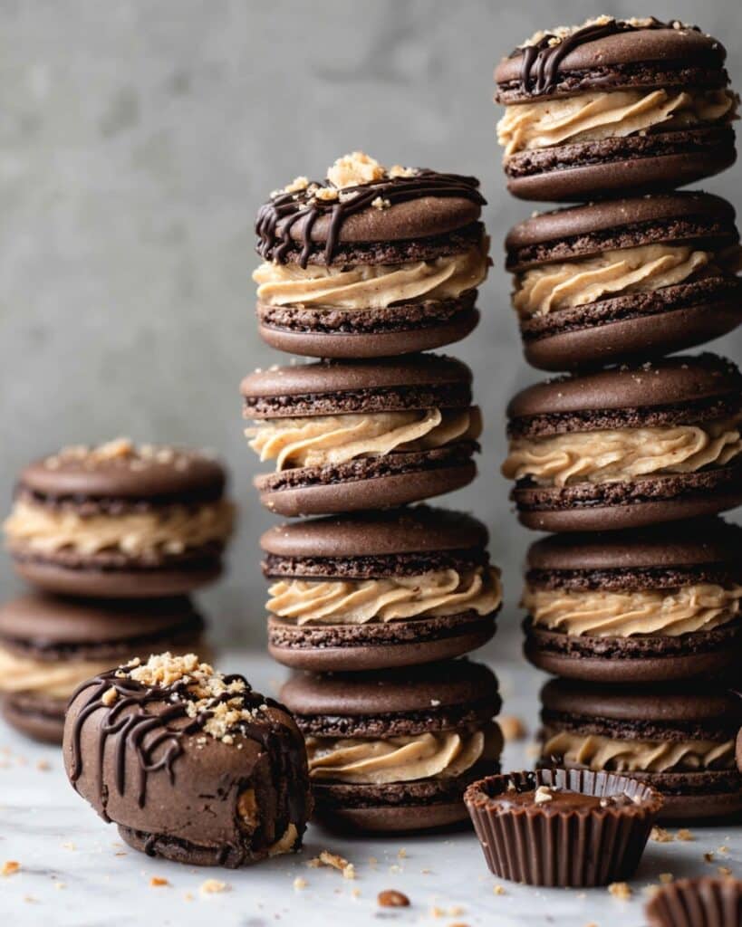 Chocolate Peanut Butter Macarons Recipe