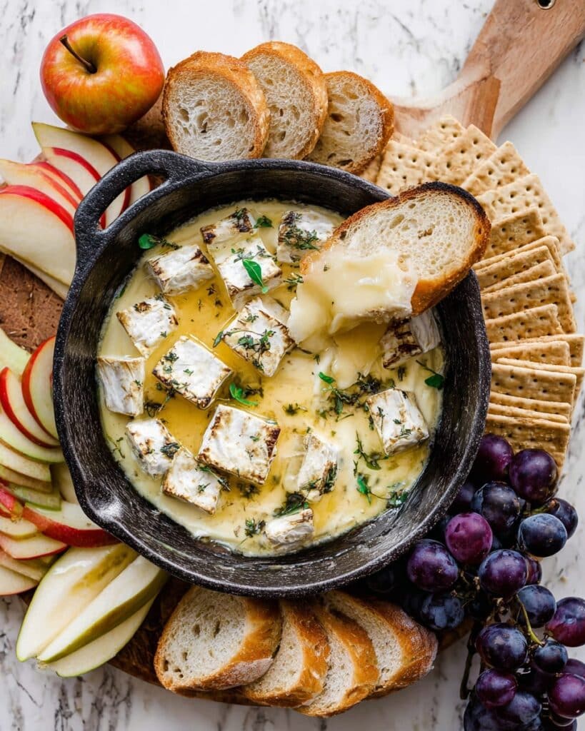 Baked Brie with Honey, Garlic, and Fresh Herbs Recipe