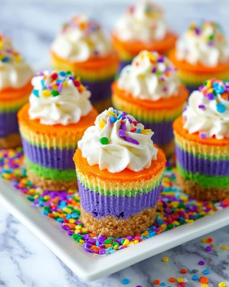 Mini Rainbow Cheesecakes Recipe