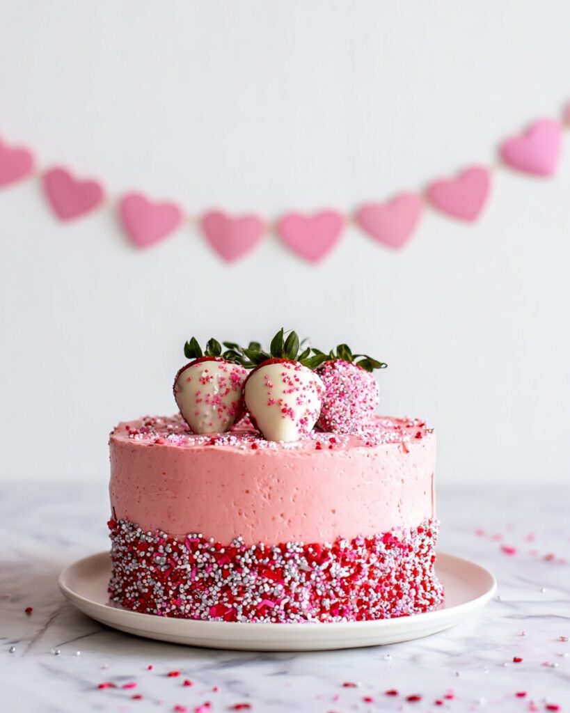Valentine’s Day Chocolate Strawberry Layer Cake Recipe