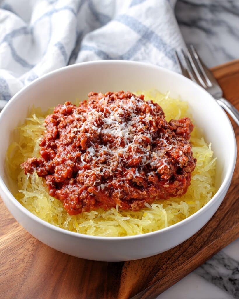 Spaghetti Squash with Italian Turkey Sausage Marinara Recipe