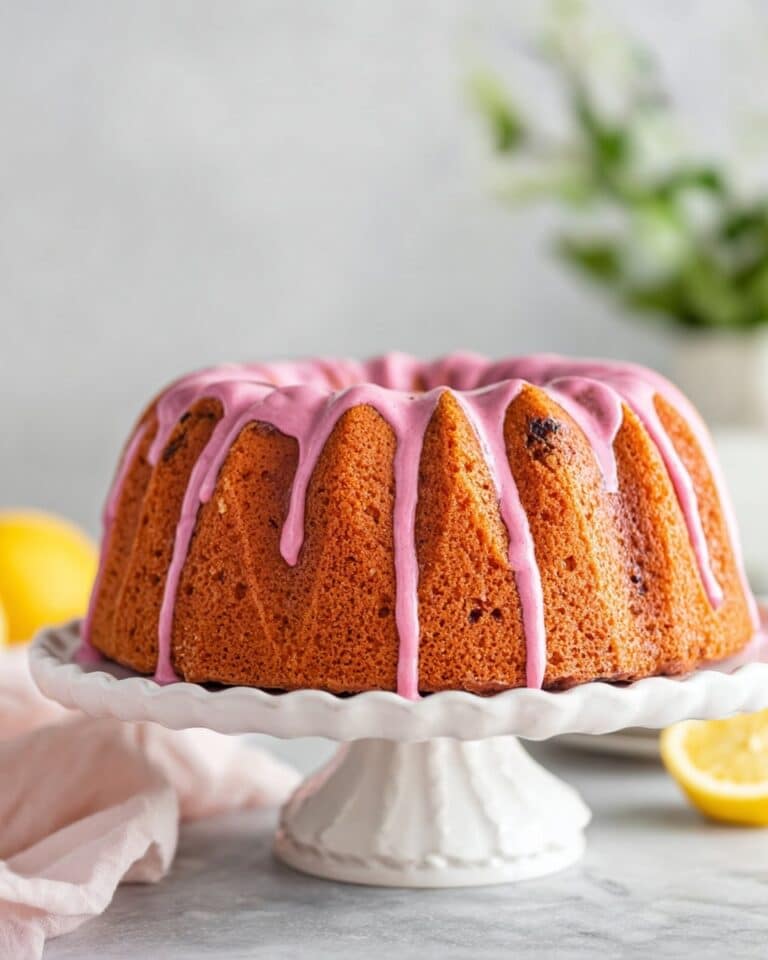 Lemon Pound Cake with Blueberry Glaze Recipe