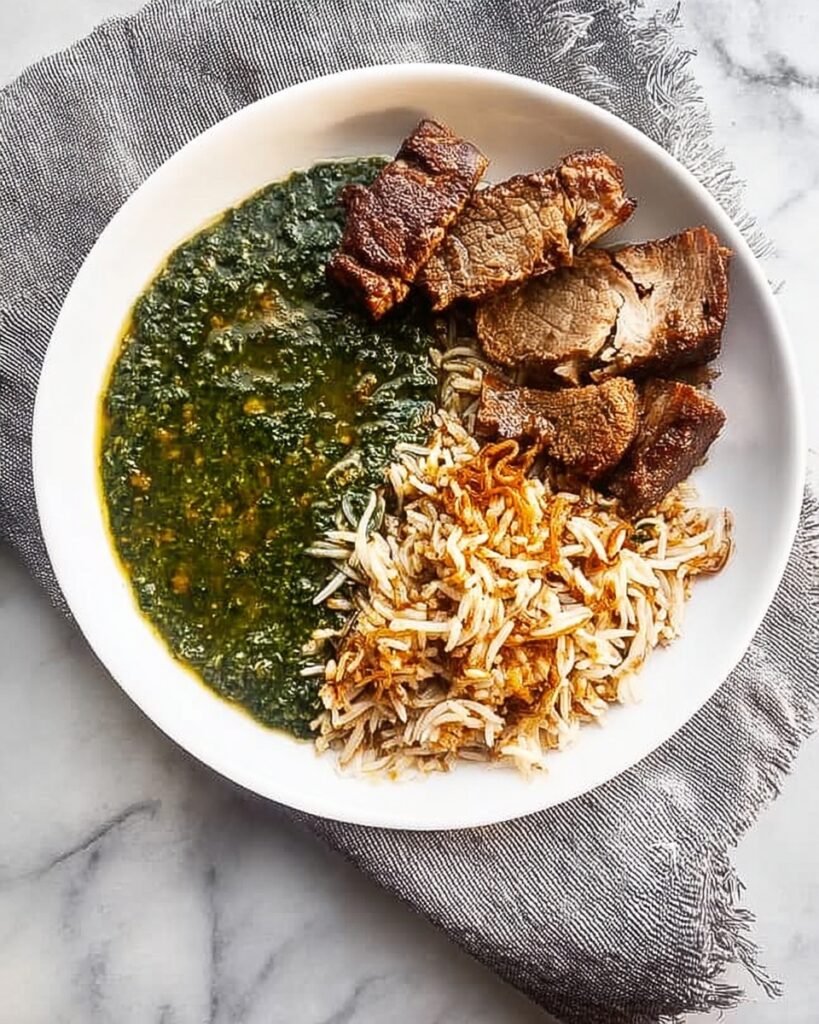 Molokhia with Tender Beef and Aromatic Spices Recipe