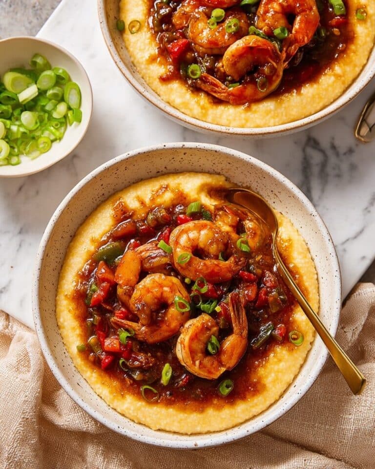 Brown Stew Shrimp with Sweet Potato Grits Recipe