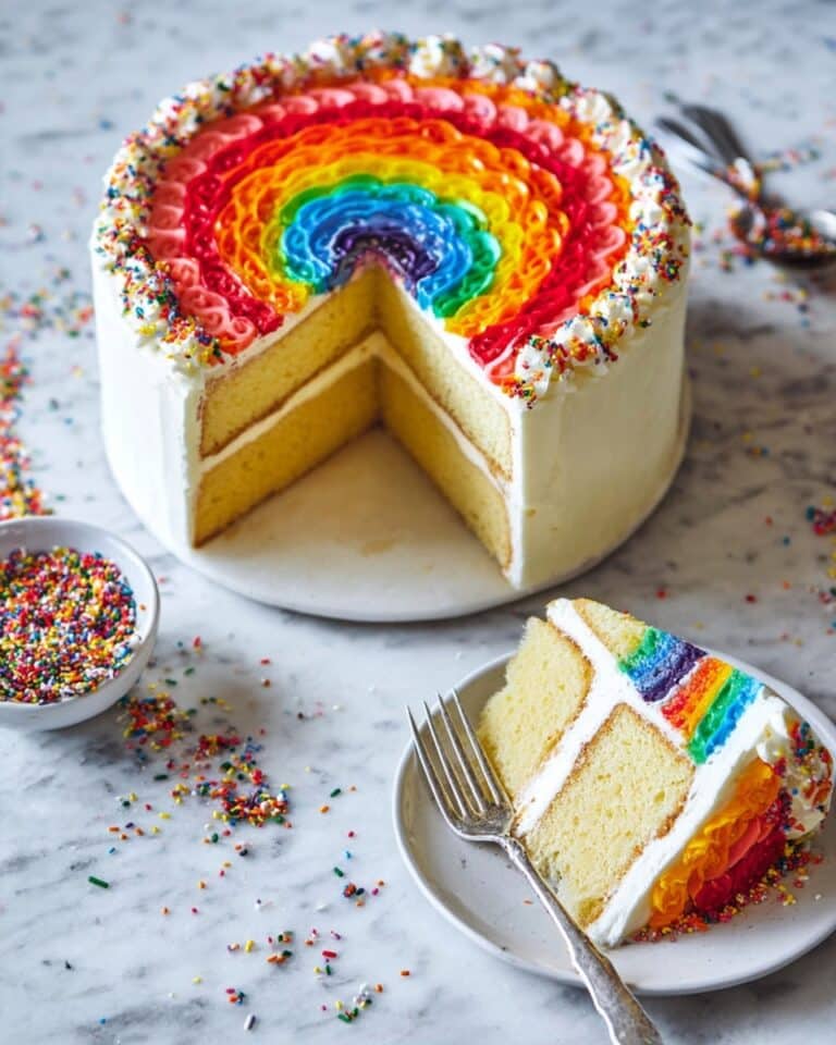 Vanilla Almond Rainbow Petal Cake Recipe
