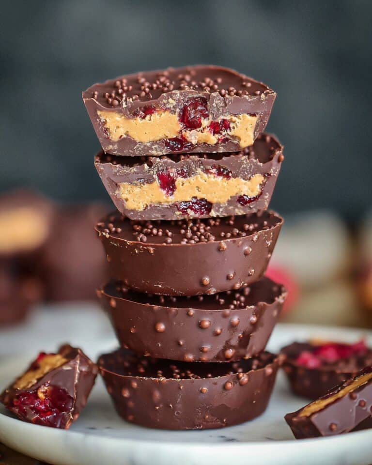Chocolate Peanut Butter Crunch Cups (Strawberry too) Recipe