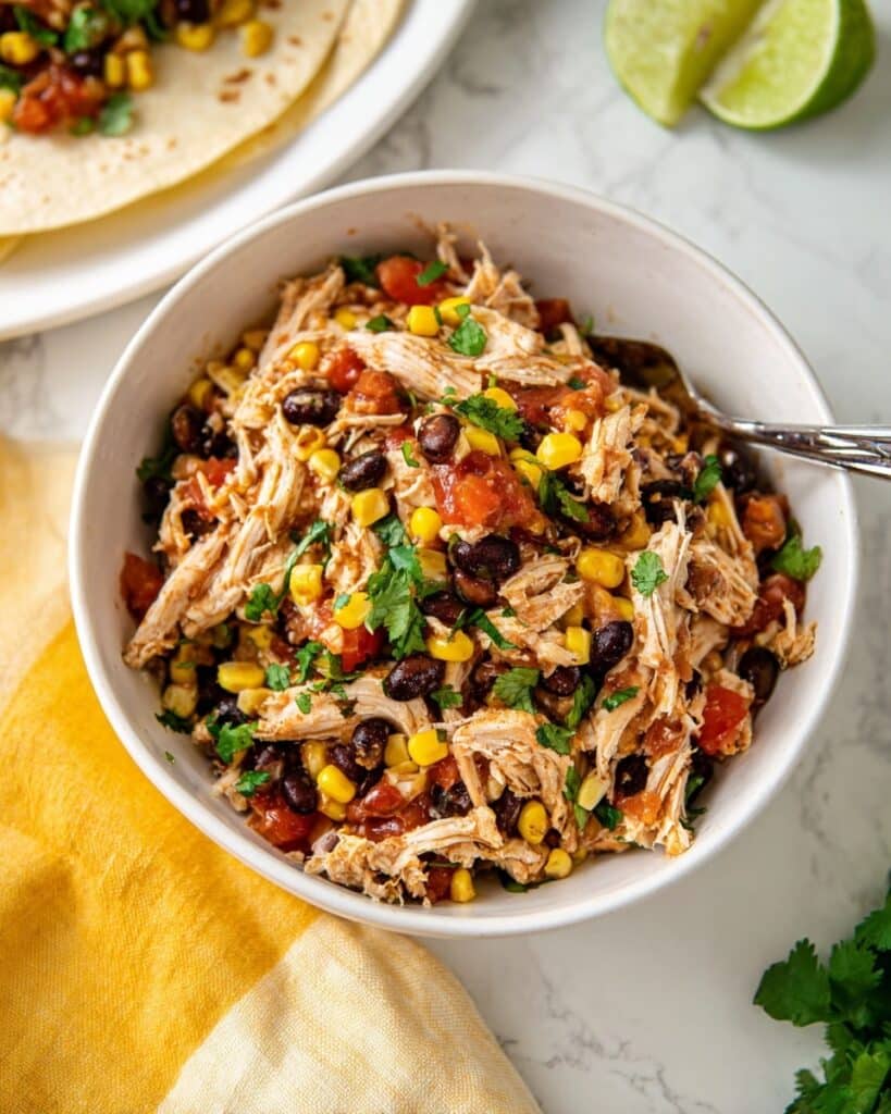 Slow Cooker Mexican Chicken with Rotel, Black Beans, and Corn Recipe