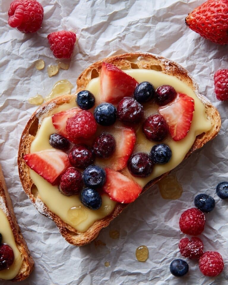 Yogurt Toast with Fresh Berries and Honey Recipe