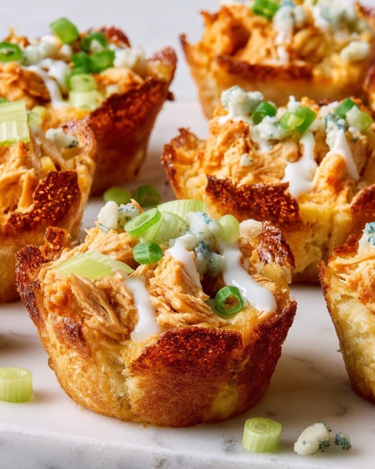 Buffalo Chicken Puff Pastry Bites with Blue Cheese and Veggie Relish Recipe