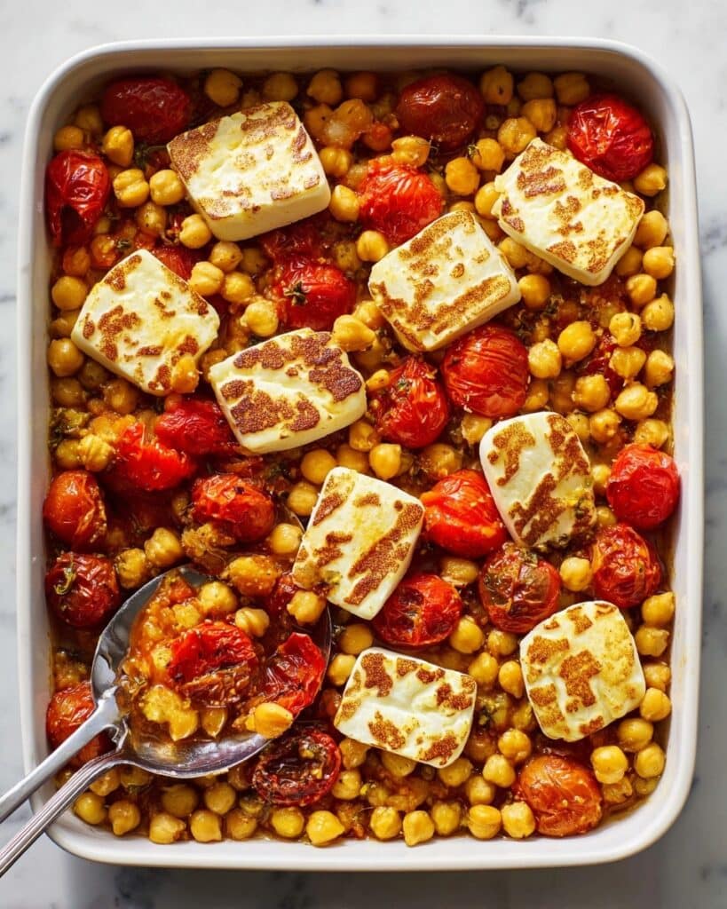 Sheet-Pan Feta with Chickpeas and Tomatoes Recipe