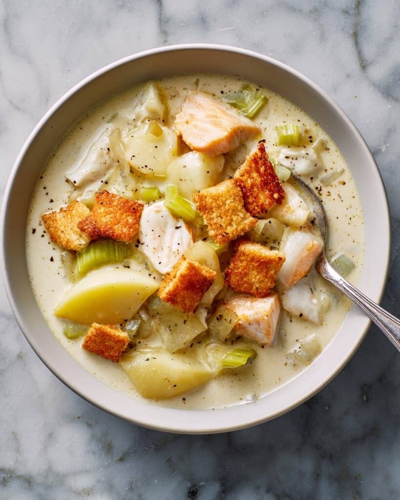 Quick Fish Chowder With Hot Butter Crackers Recipe