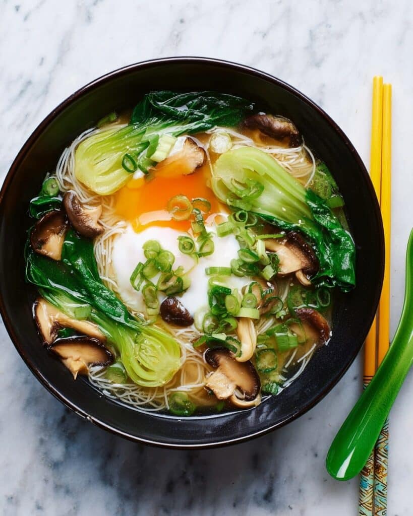 Somen Noodle Soup with Mushrooms and Bok Choy Recipe
