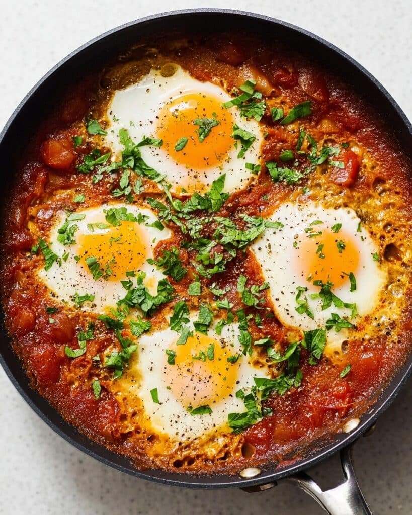 Skillet Eggs with Garam Masala and Tomatoes Recipe