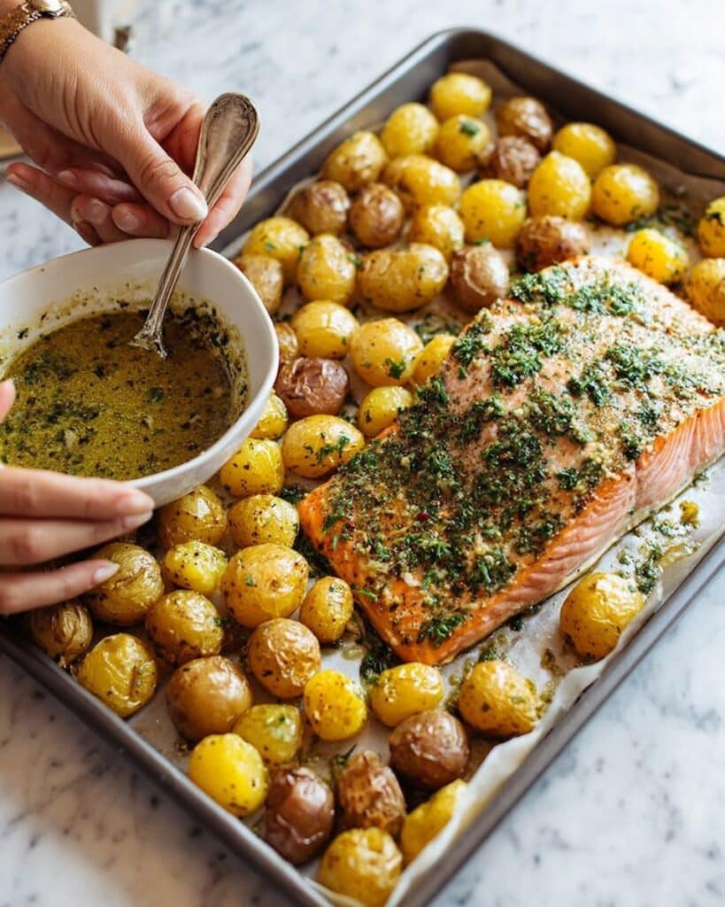 Sheet Pan Salmon with Dill Potatoes Recipe