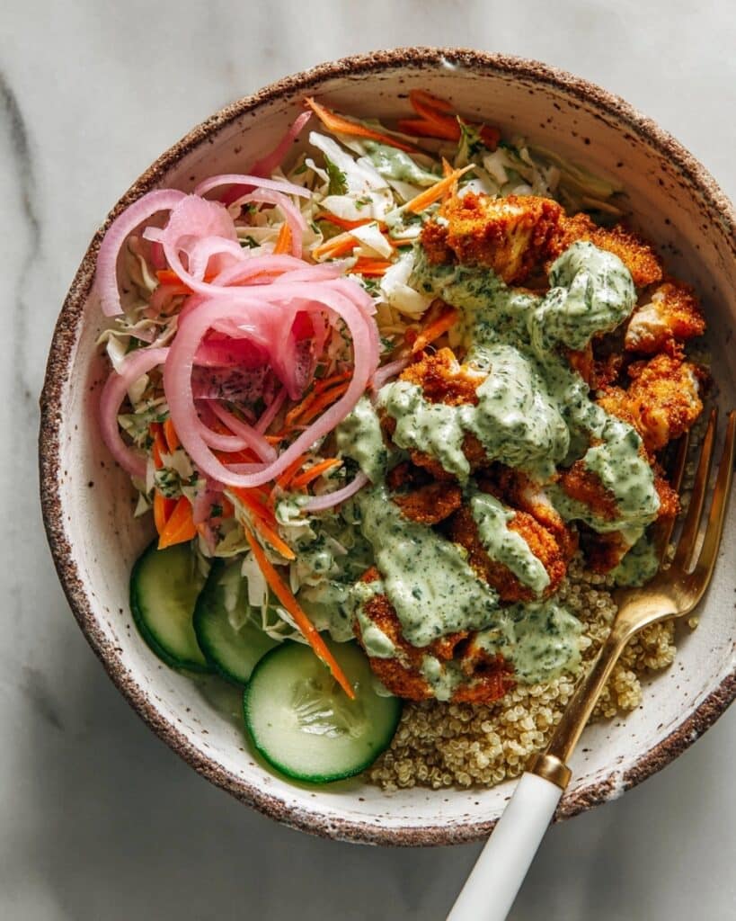 Crispy Chicken Tikka Bowls with Mint Sauce Recipe