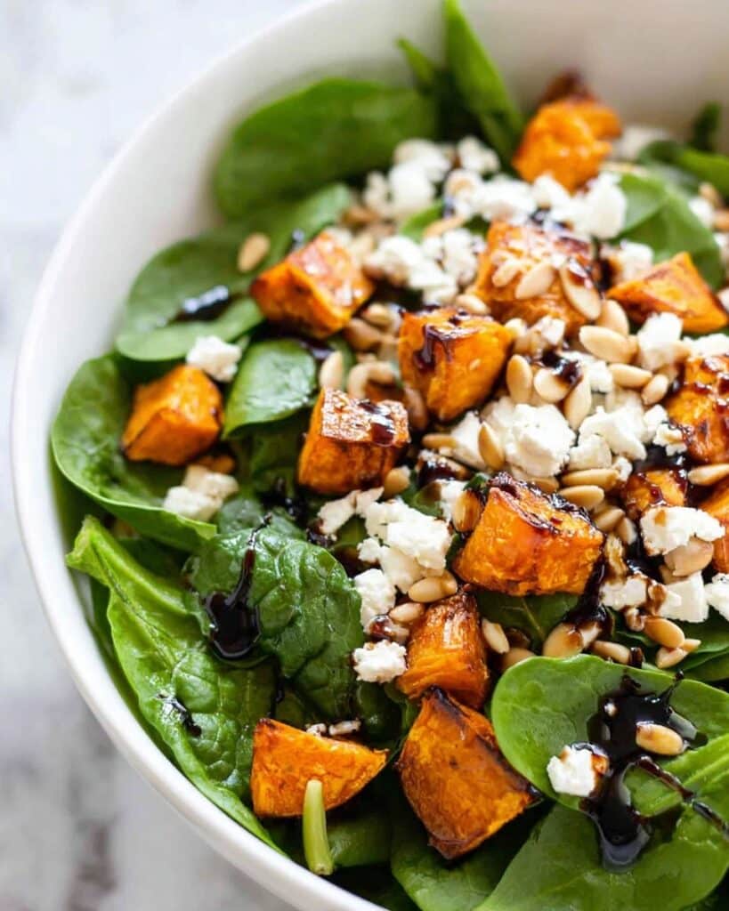 Roast Pumpkin, Spinach and Feta Salad Recipe