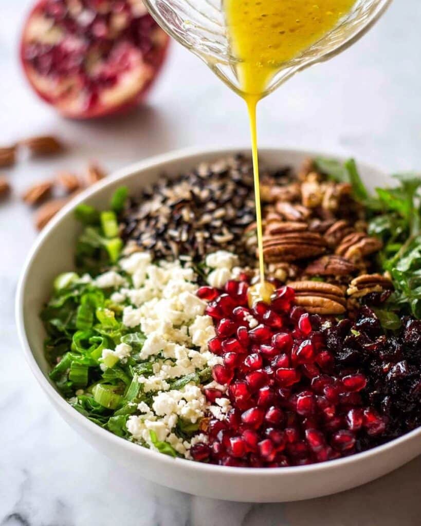 Wild Rice Salad with Pomegranate, Feta, Cranberries, and Pecans Recipe