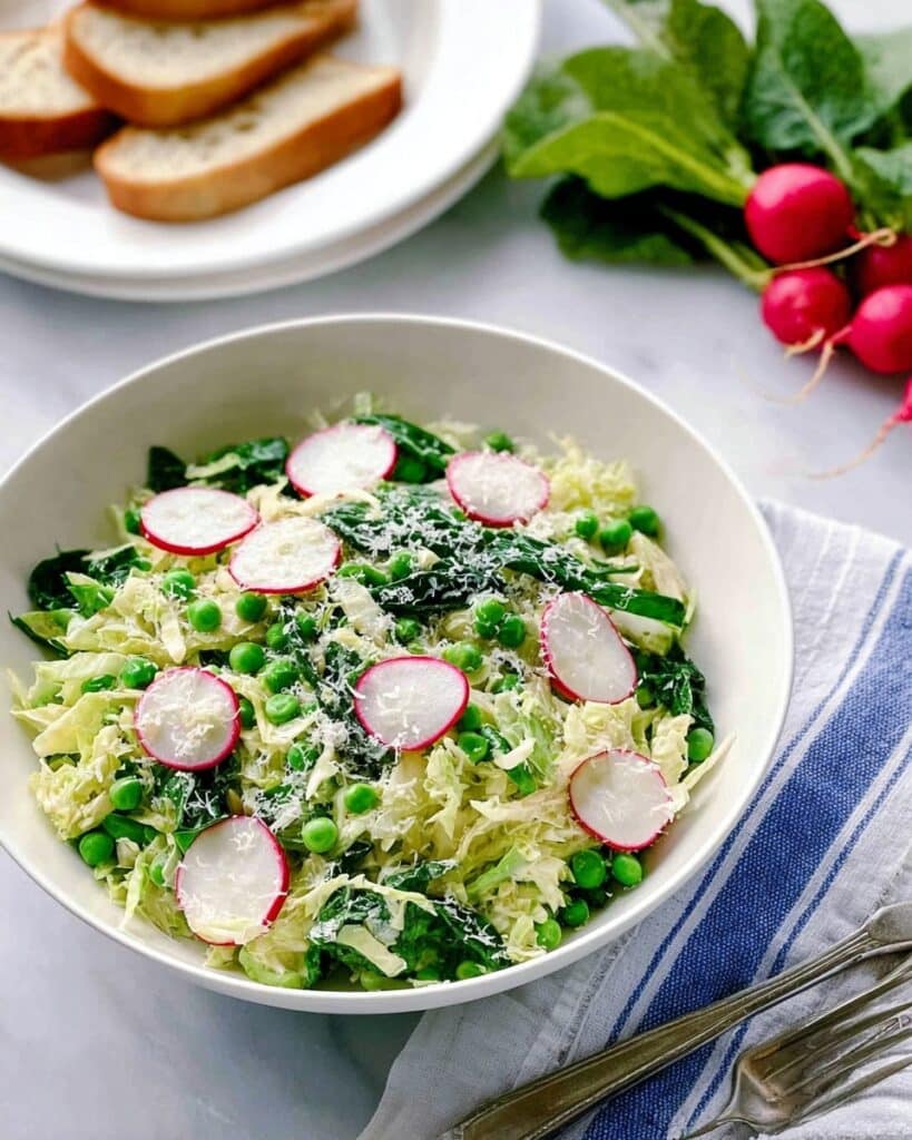 Pea, Cabbage, Parmesan and Mint Salad Recipe