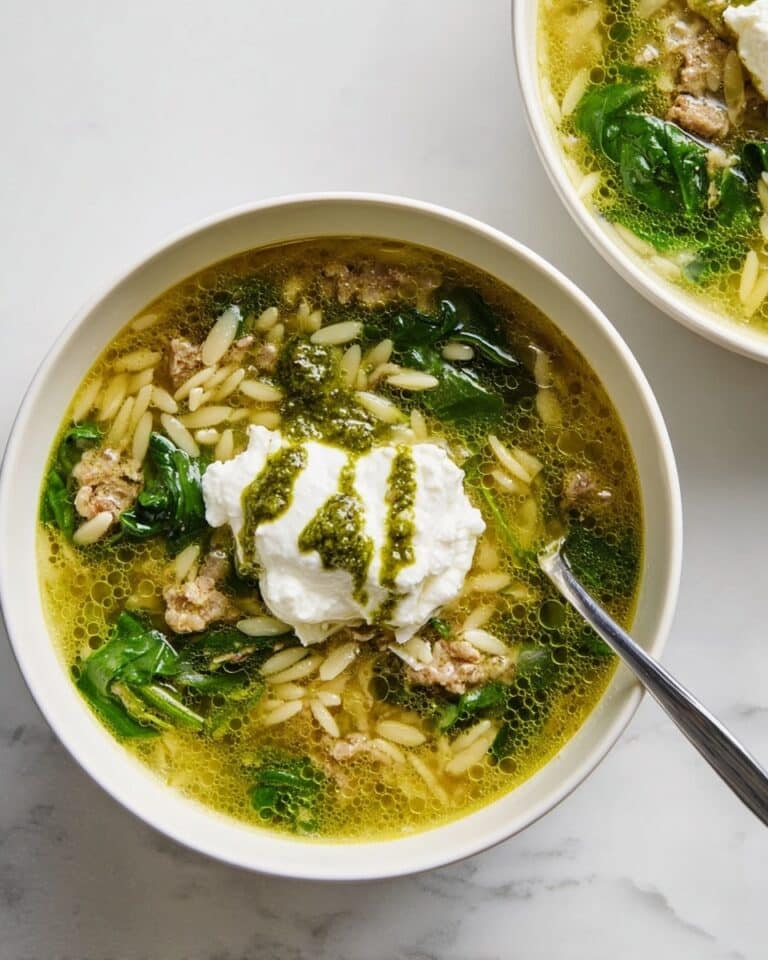 Pasta Pesto Soup With Turkey and Spinach Recipe